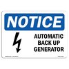 Signmission OSHA Notice Sign, 3.5" Height, Automatic Back Up Generator Sign With Symbol, Landscape, 10PK OS-NS-D-35-L-10261-10PK